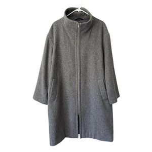 Eileen Fisher Alpaca Coat Cozy  job Soft Relaxed Lagenlook Luxury Jacket Gray M